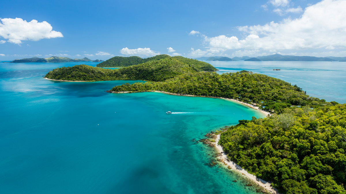 aerial view of palm bay island