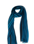 Silk Scarf Deep Blue print