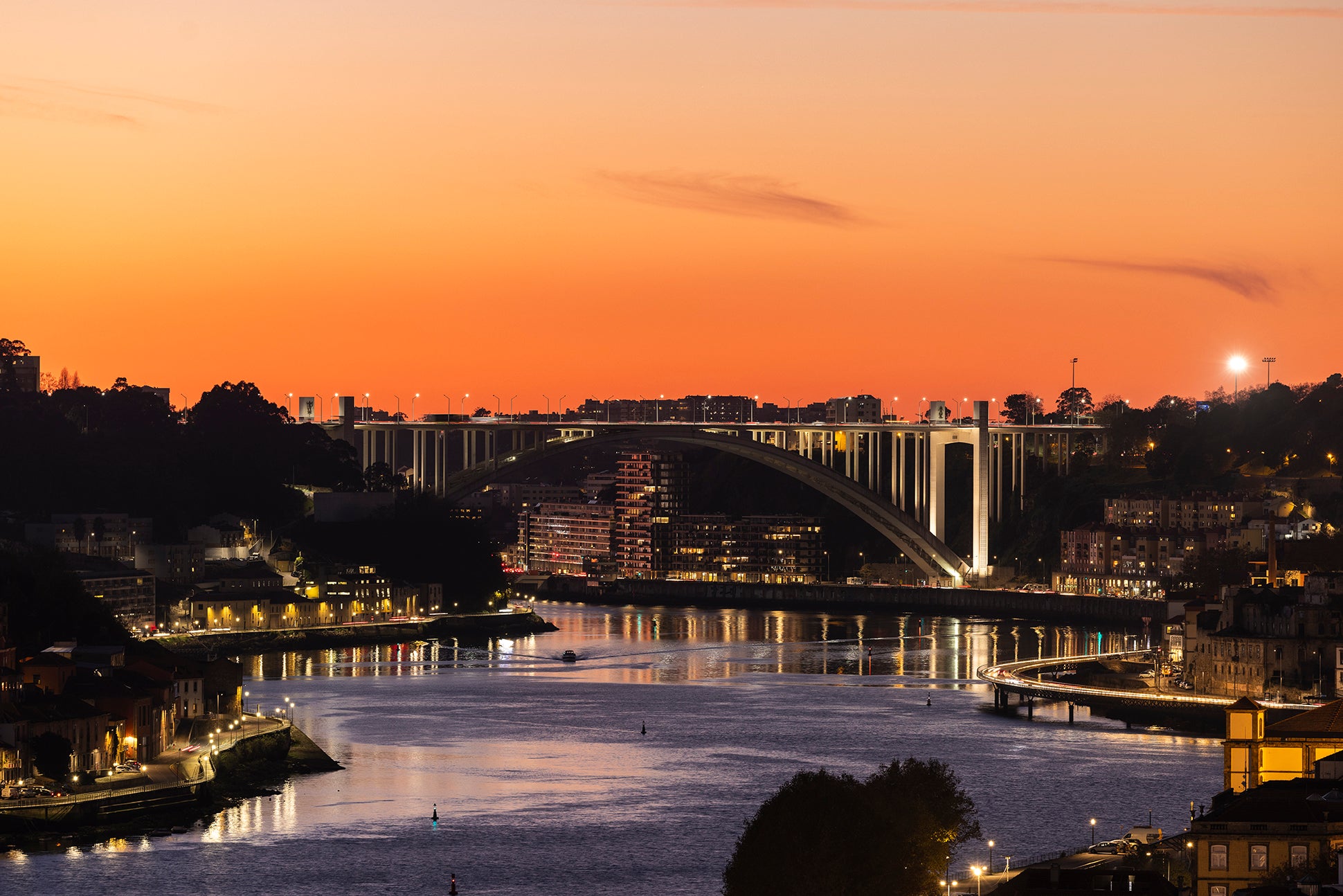 City Lights on The Douro - Porto Sunset Travel Print