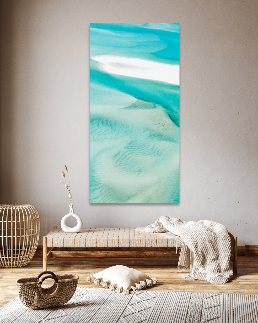 Blue Therapy - Hill Inlet Whitehaven Beach Aerial Print