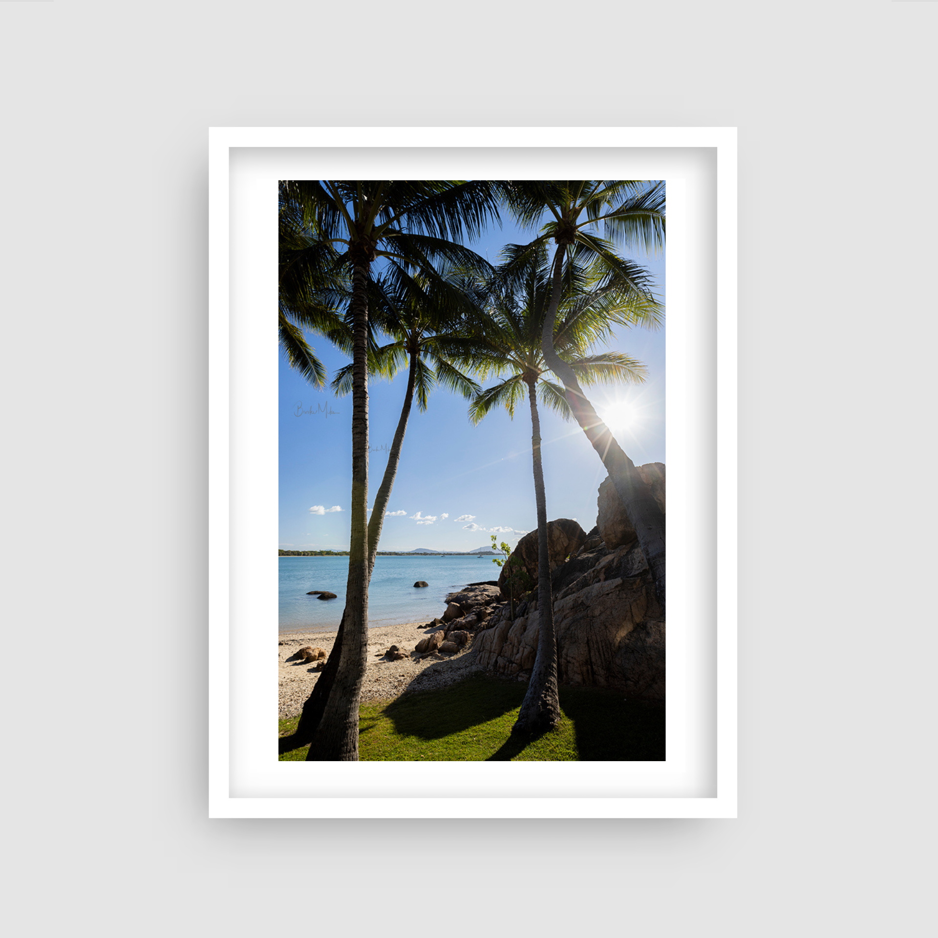 Golden Tropics - Palm Tree Beach Print