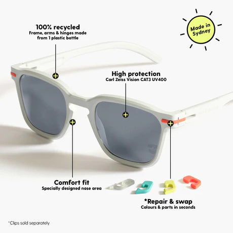 Good Citizens Palm Beach White Sunglasses | Recycled Customisable