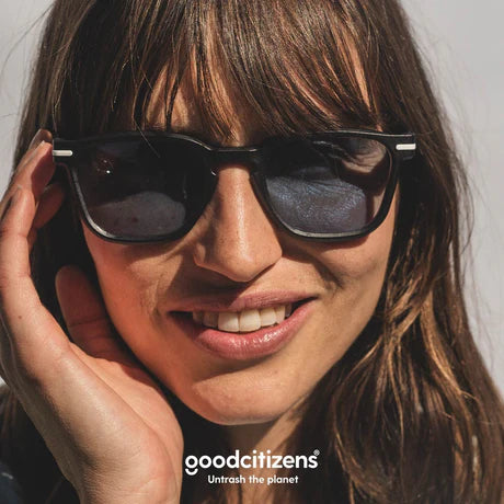 Good Citizens Palm Beach Sunglasses Black Blue 100% Recycled and Customisable