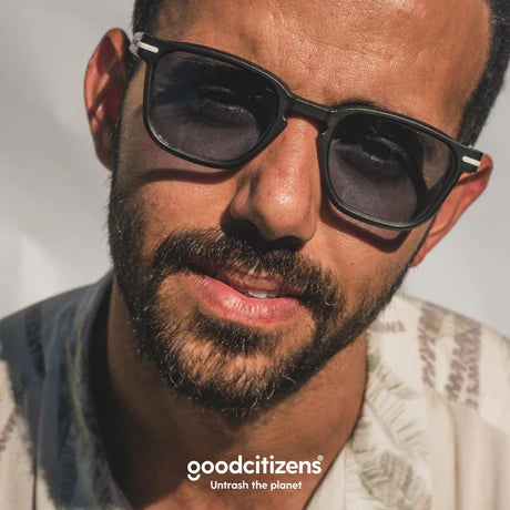 Good Citizens Palm Beach Sunglasses Black Blue 100% Recycled and Customisable