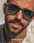 Good Citizens Palm Beach Sunglasses Black Blue 100% Recycled and Customisable