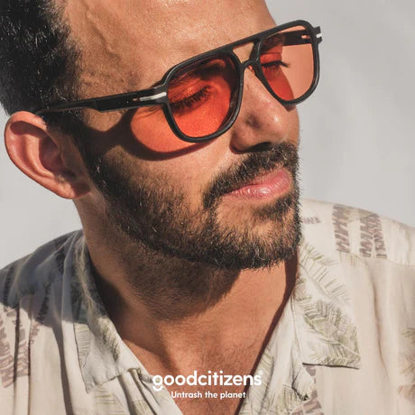 Good Citizens Newport Sunglasses Black Red 100% Recycled Customisable