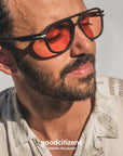 Good Citizens Newport Sunglasses Black Red 100% Recycled Customisable