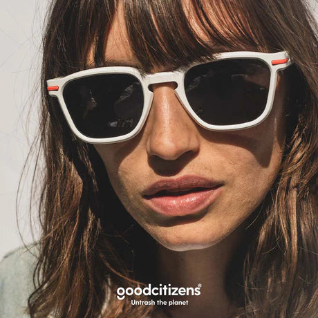 Good Citizens Palm Beach White Sunglasses | Recycled Customisable