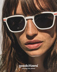 Good Citizens Palm Beach White Sunglasses | Recycled Customisable
