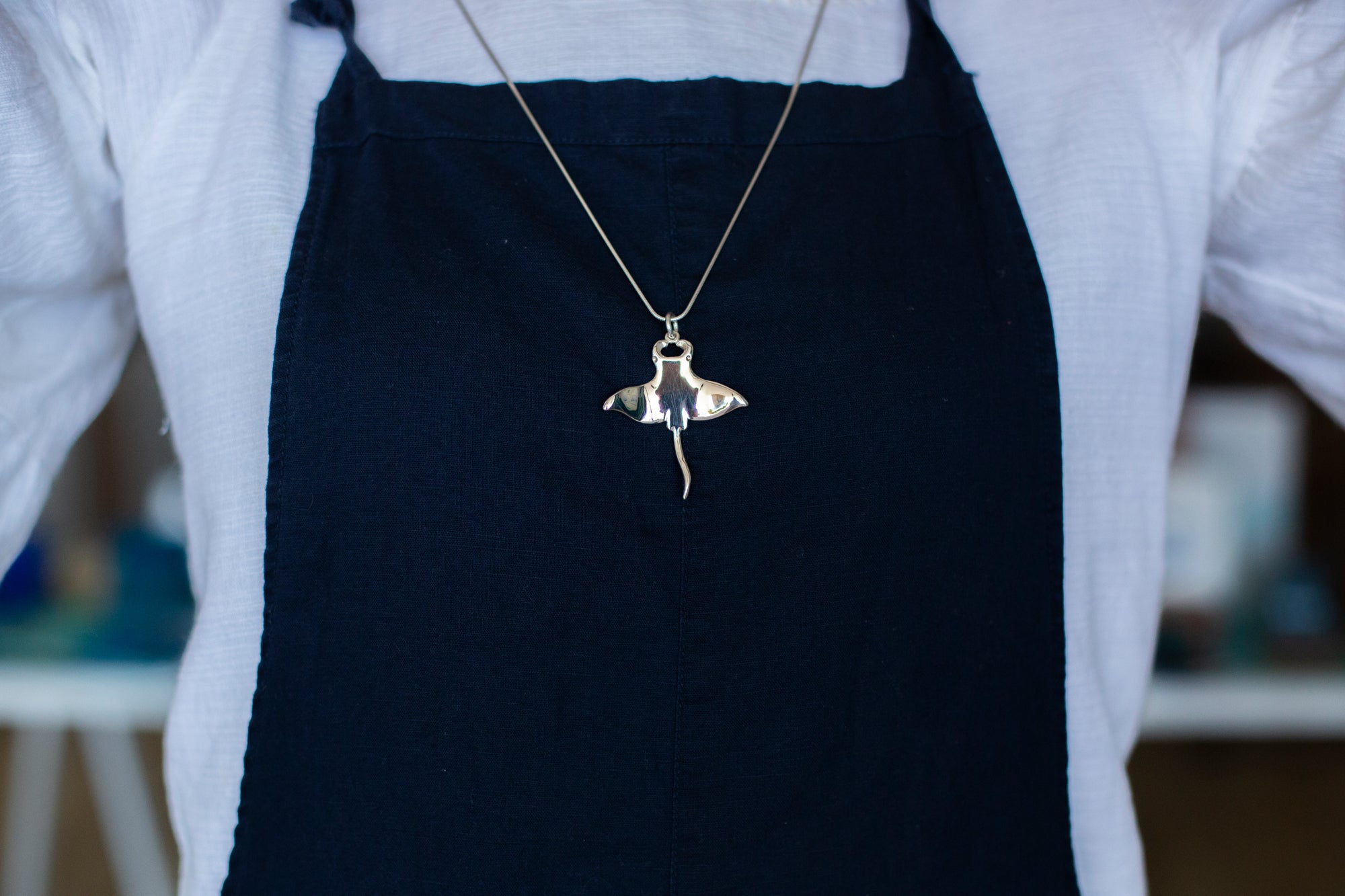 Large Manta Ray Sterling Silver Pendant Wholesale Collection demo