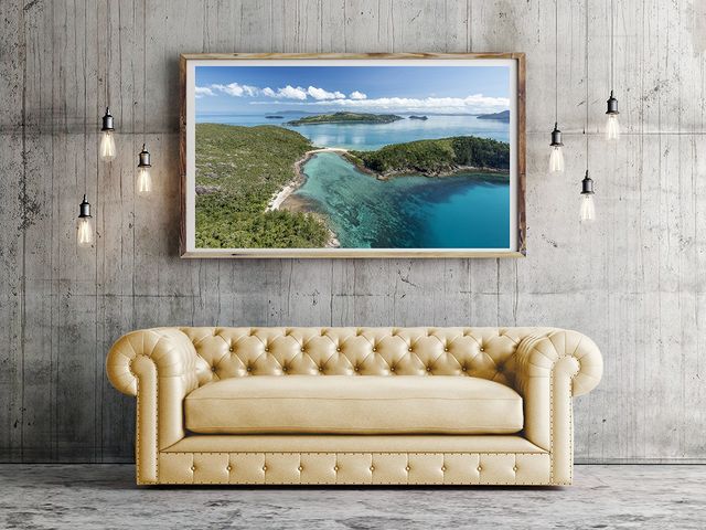 islands joined together via a narrow beach and surrounding coral reef