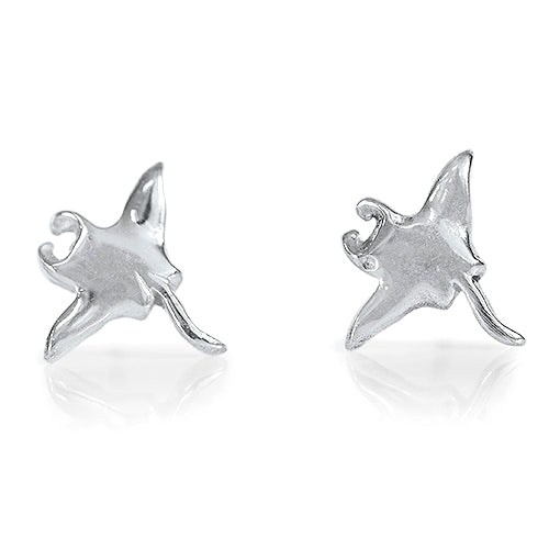 Manta Ray Earrings Sterling Silver Image