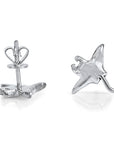 Manta Ray Earrings Sterling Silver