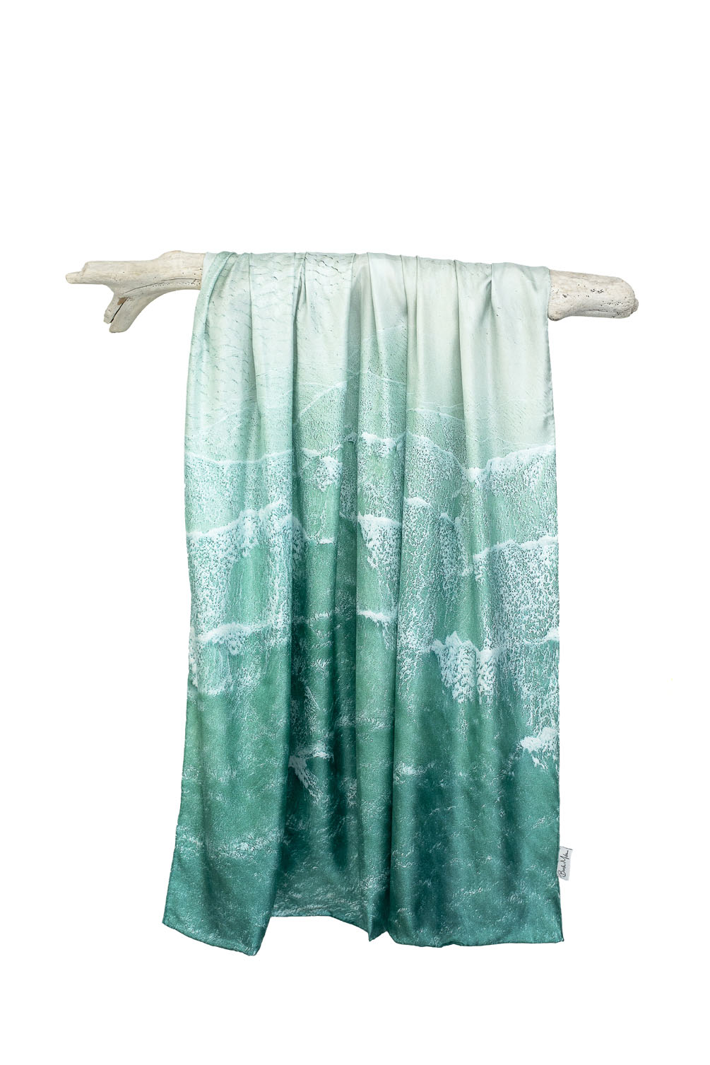 Silk Sarong White Waves print
