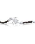 Turtle Bracelet - Leather + Silver