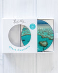 Round Glass Photo Coaster 'Blue Heart'