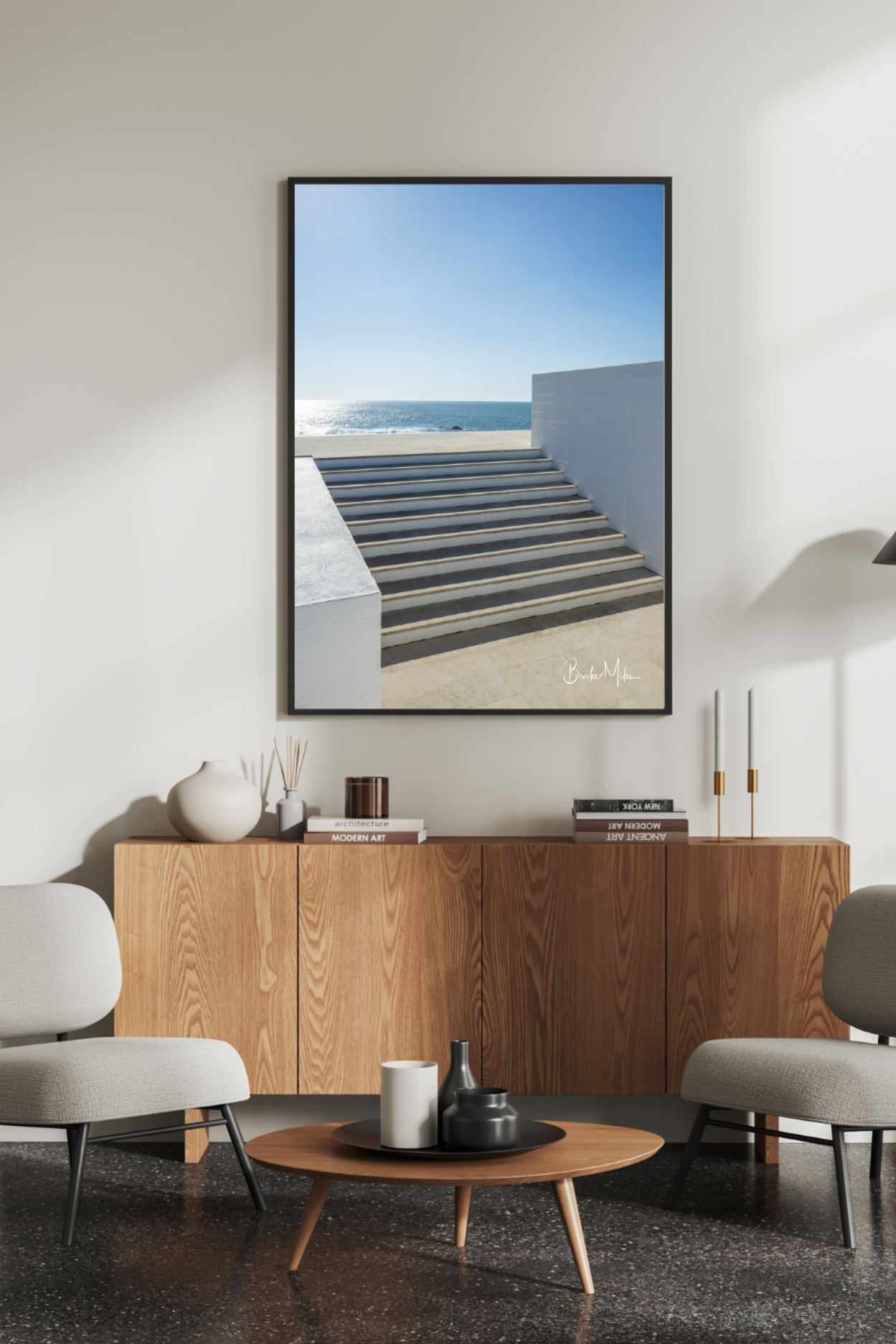 Tea House Steps - Portugal Coastal Travel Print