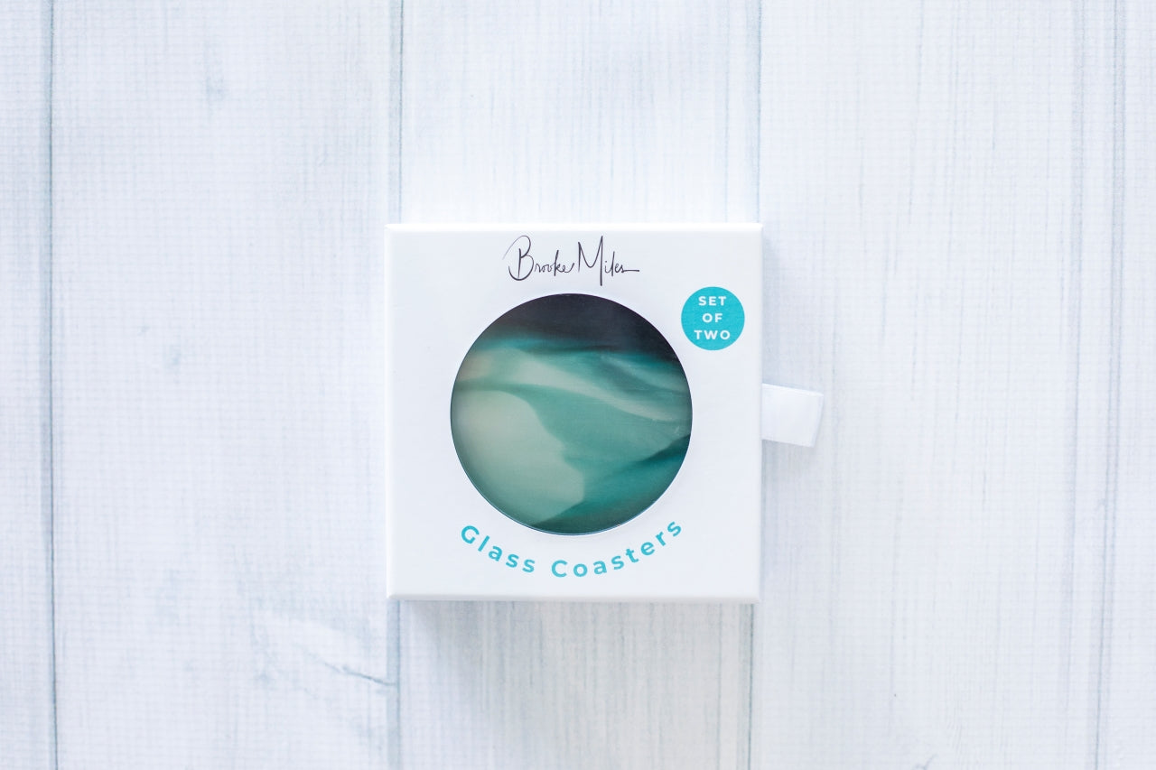 Round Glass Photo Coaster &#39;Hill Inlet&#39;