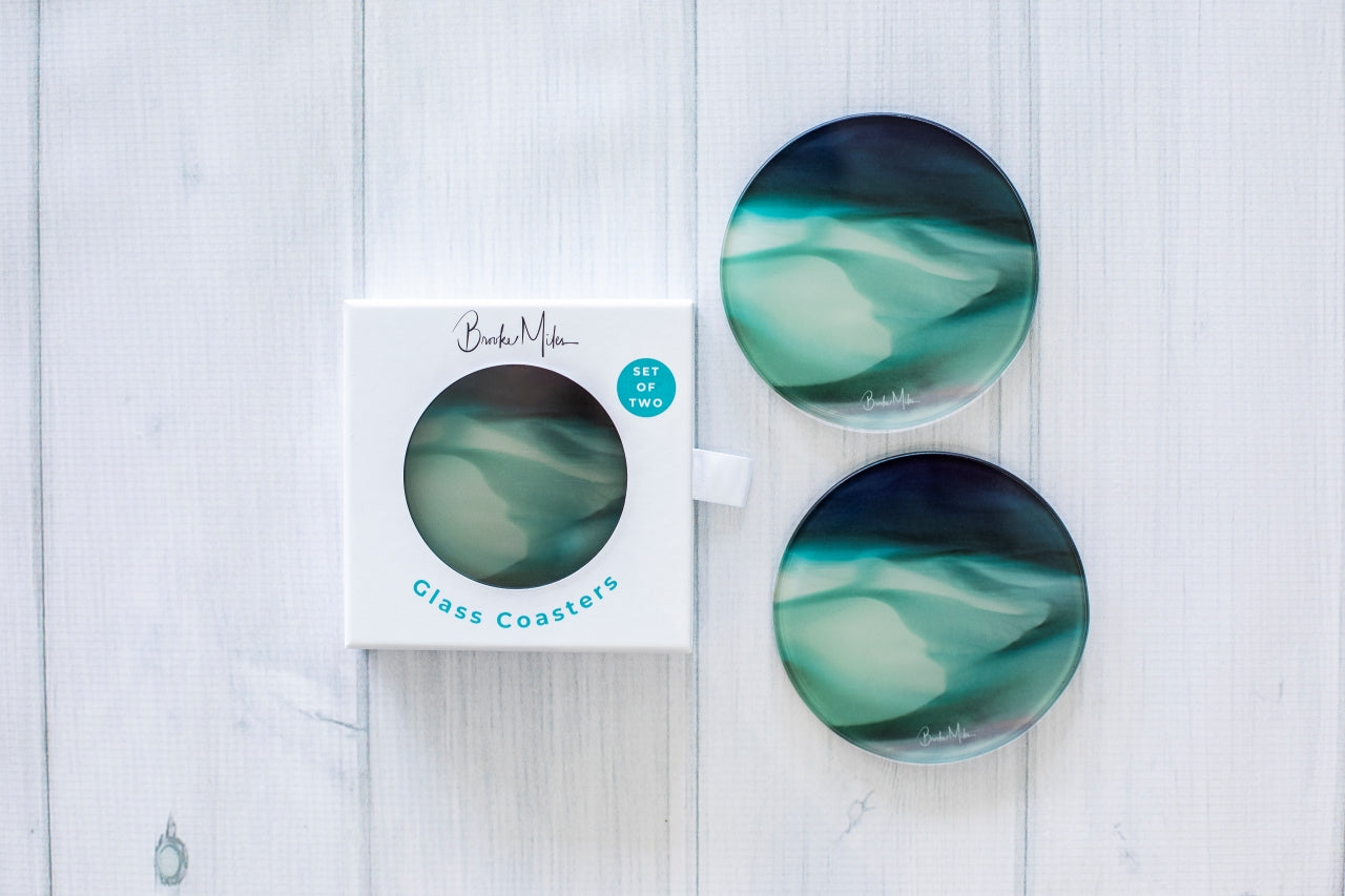 Round Glass Photo Coaster &#39;Hill Inlet&#39;