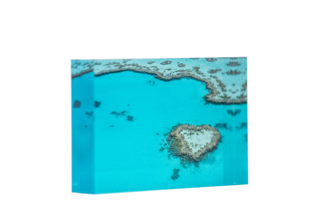 Acrylic Photo Block - &#39;Coral Heart&#39;