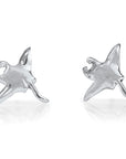 Manta Ray Earrings Sterling Silver Image