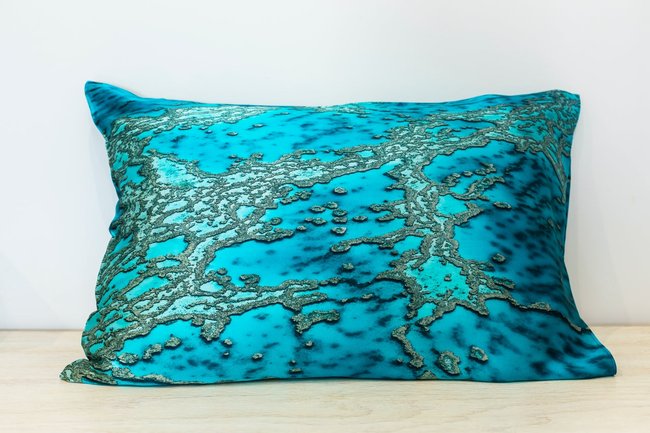 Silk Pillow Case - Coral Veins