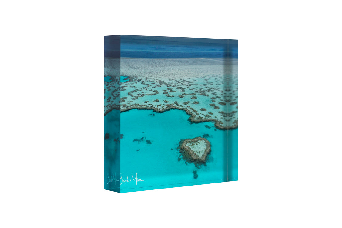 Acrylic Photo Block - &#39;Blue Heart&#39;