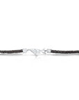 Whale Bracelet - Leather + Silver